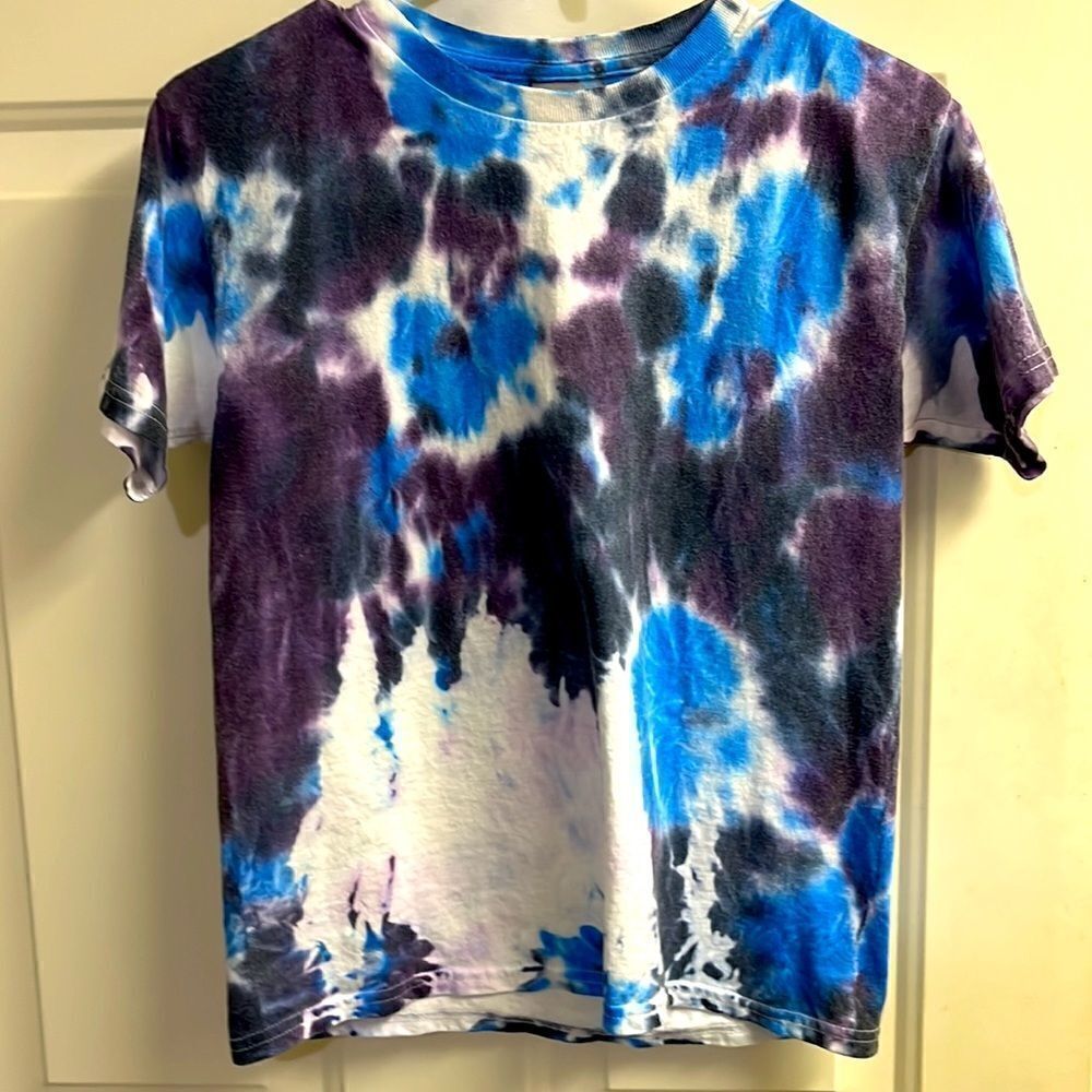 Matching Family Vacation Blue, Purple and White Starburst Tie Dye T-shirts (Mixe - Picture 8 of 11